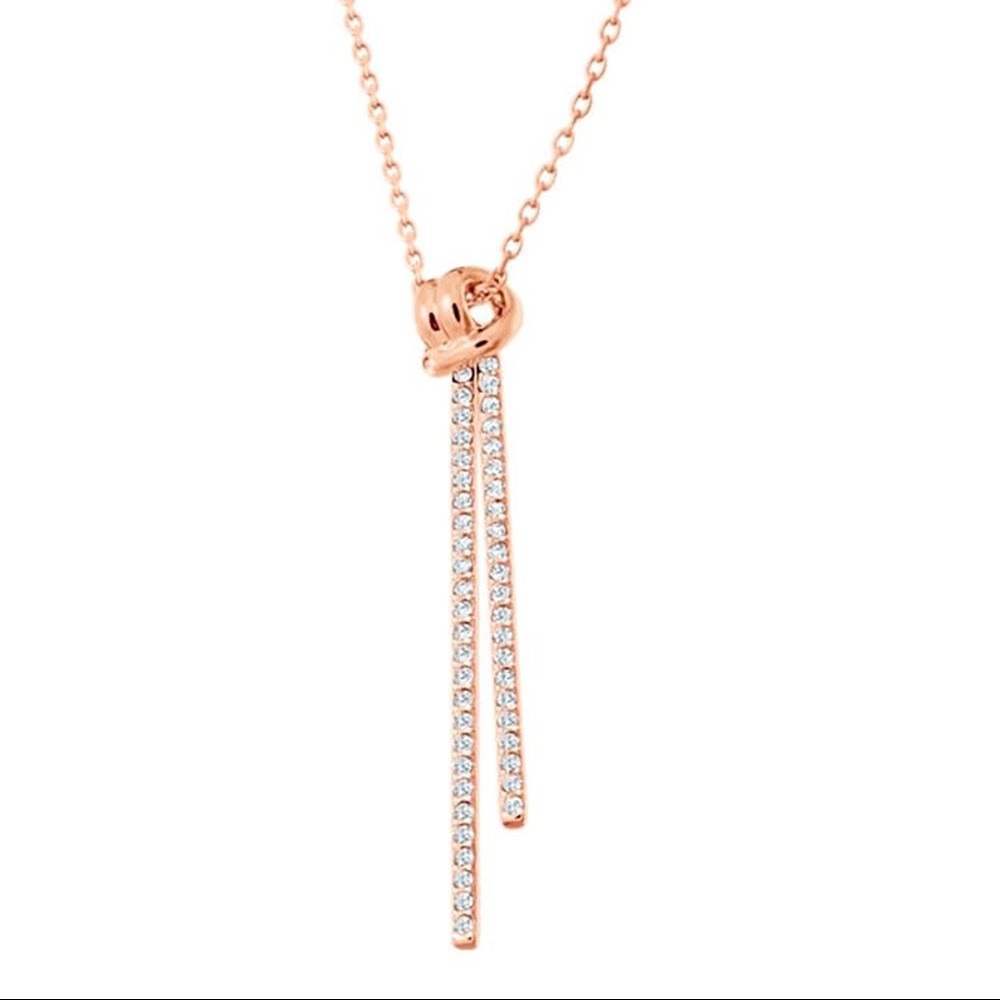 Swarovski Lifelong Rose-Gold Toned Plated Y Pendant 5390817